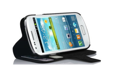 Samsung 은하 S3 소형 i8190를 위한 단추를 가진 덮개 PU 가죽 전화 상자 주머니를 서 있으십시오