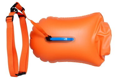 개빙 구역 수영을 위한 밝은 주황색 건조 자루 팽창식 더 안전한 헤엄치는 사람 부표