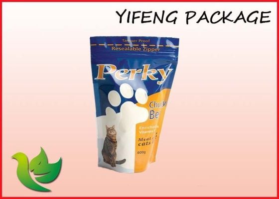 옆/바닥 삼각천 부대는 지퍼 애완 동물을 위한 플라스틱 음식 저장 부대를 위로 서 있습니다