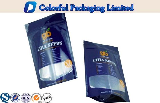 Resealable 알루미늄 호일 Linded는 지퍼 정상/창을 가진 주머니 음식 급료를 위로 서 있습니다