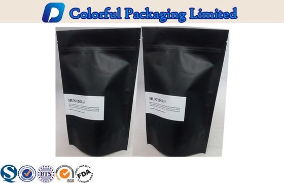 플라스틱 Balck 광택이 없는 인쇄는 주머니, 주문을 받아서 만들어진 차 커피 주머니를 위로 서 있습니다