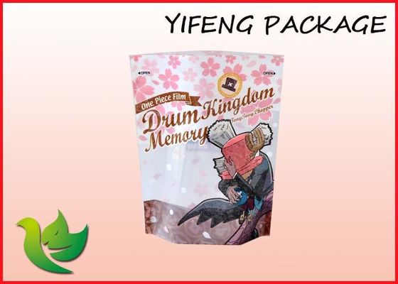 플라스틱 식품 포장은 명확한 창을 가진 주머니를 위로 서 있습니다