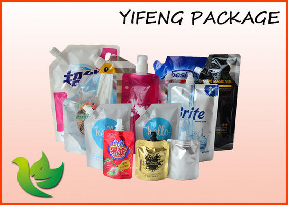 주문을 받아서 만들어진 디자인은 액체 음식 Packaing를 위한 주둥이 주머니를 위로 서 있습니다