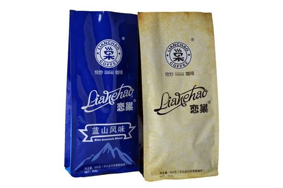 편평한 바닥 주머니를 포장하는 Eco 친절한 커피/다시 봉합 주머니를 위로 서 있습니다